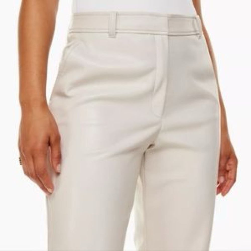 Aritzia Babaton Vegan Leather Command pant in beige NWT Never Worn